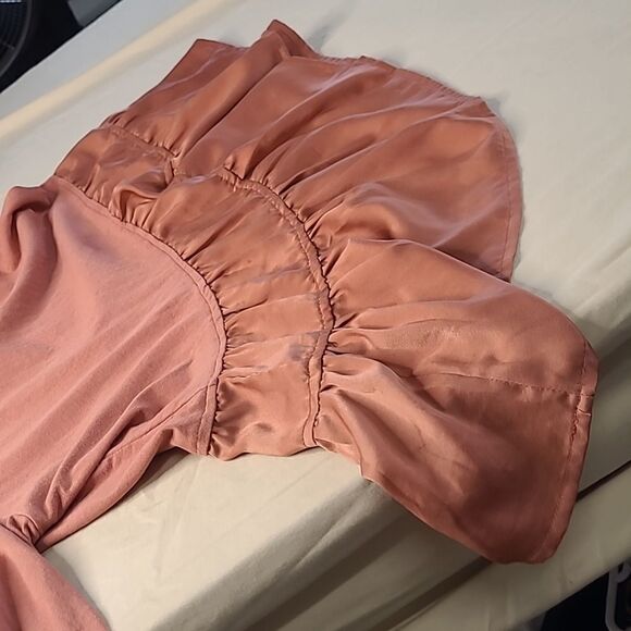 Cotton Blue sz L cropped top distressed seams - Picture 2 of 6